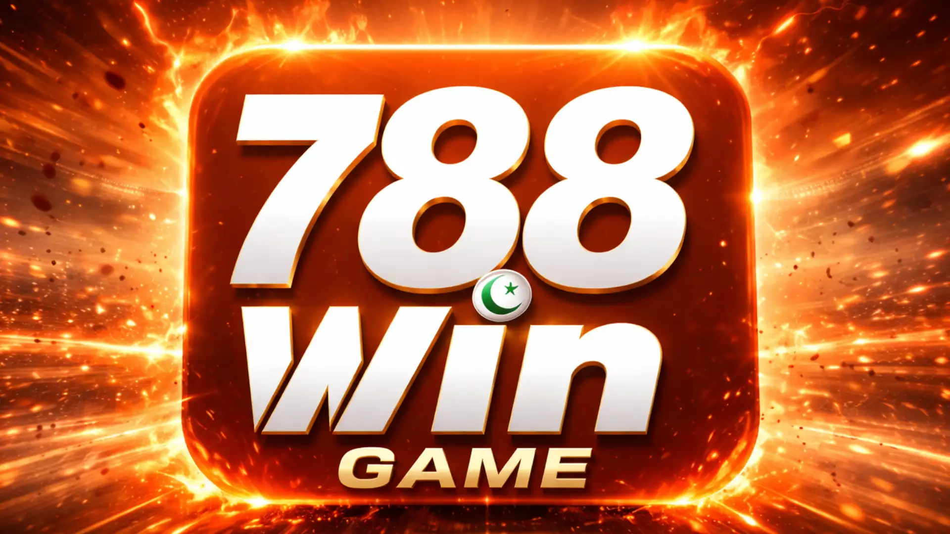 A glowing 788Win Game logo with bold white text on a fiery orange background.